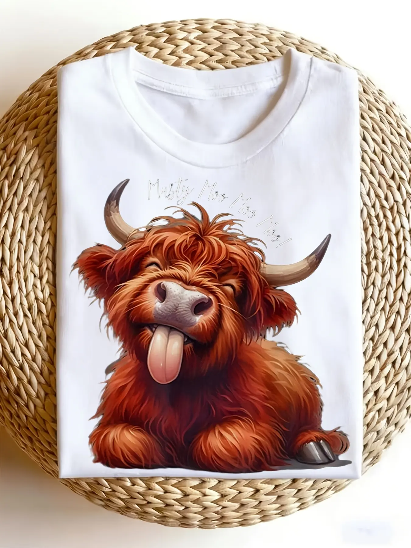Men'  Women' Retro Scottish Highland Cow T-Shirt - unisex soft cotton short sleeve t shirt, vintage graphic casual tee for men women teens, perfect birthday holiday gift for camping travel gym daily street  wear