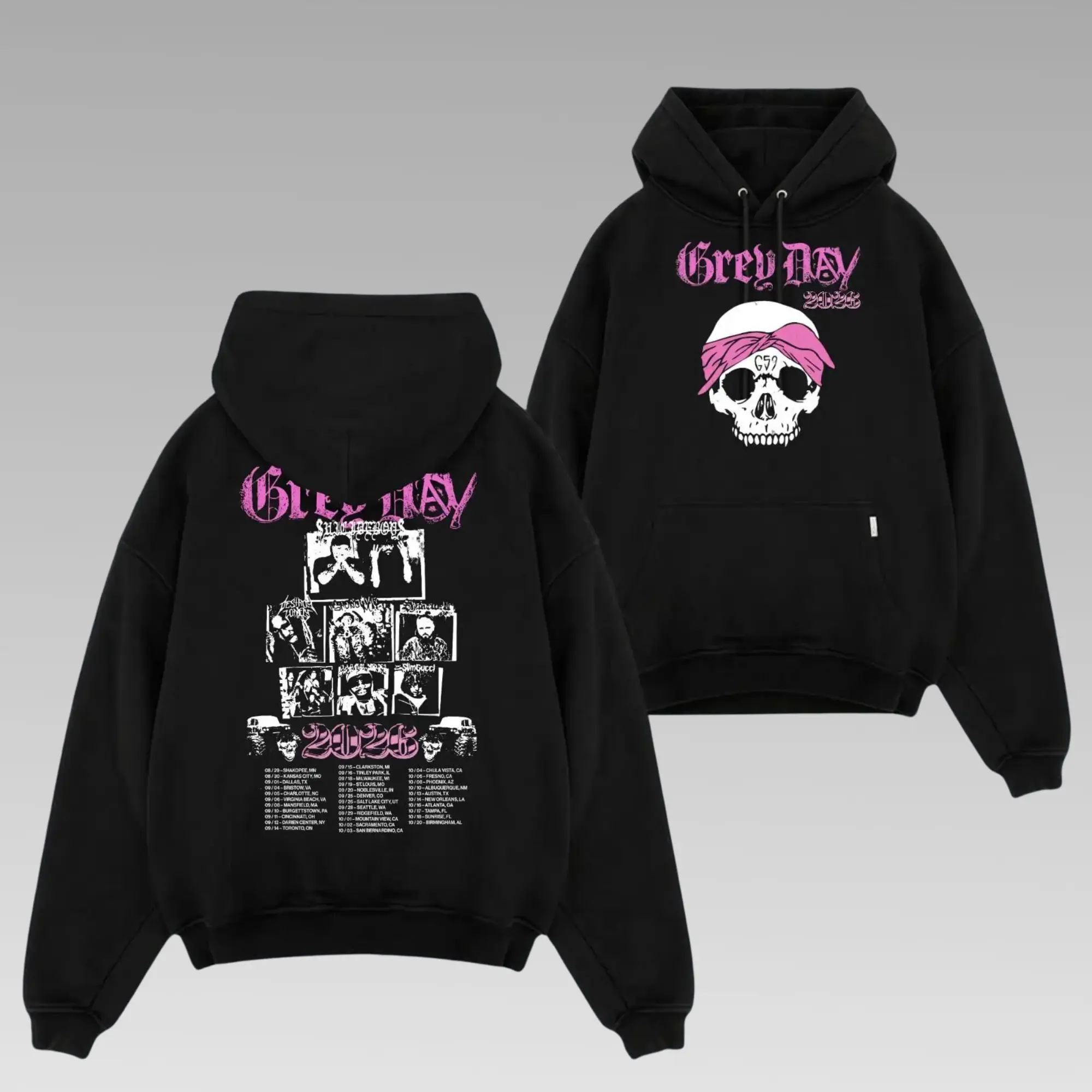 GreyDay 2026 Tour Pink Design Ver3 Hoodie, G59 Merchandise, Rap Music Shirt, Pink G59 Merch - Unisex Rapper Clothing