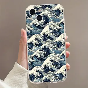 B388 Japanese Style Wave Stacking Phone Cases for IPhone 16/15/14/13/12/11/Plus/Pro/Pro Max series