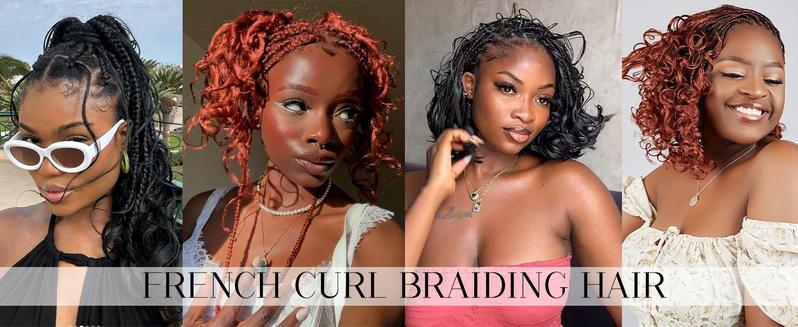 French Curl Braiding Hair 12 Inch 8 Packs Natural Black Curly Braiding Hair Pre Stretched 50g/pack Loose Wavy Crochet Hair Synthetic Hair Extensions for Black Women (12 inch,8 packs, 1B)