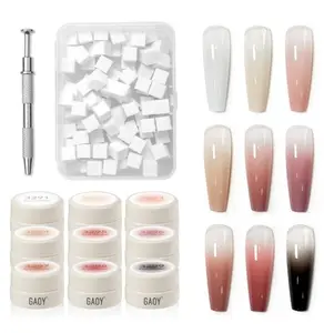 GAOY Patting Gel Nail Polish Kit, 9 Colors UV LED Ombre Painting Gel with Sponges, Soak Off Pigmented Colors, Beginner Friendly Gradient & Aura Nail Art Set for Home & Salon Use, Rose Garden