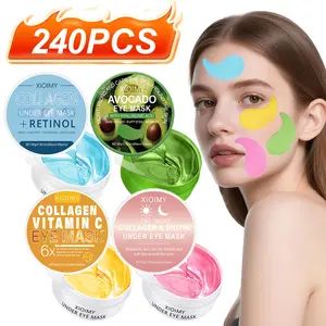 240pcs Collagen Retinol Avocado Turmeric Vitamin C Biotin Eye Care Set, Intense Hydration, Brightening, Nourishing, Smooth Soft Firm Bright Skin, Eye Mask Kit