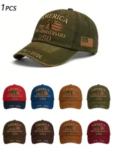 America 250th Anniversary 1776-2026 Vintage Distressed Baseball Cap | Patriotic USA Flag Embroidered Adjustable Dad Hat | Unisex Casual 4th of July Outdoor Hat for Men Women