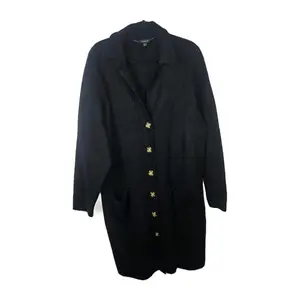 Torrid Long Sleeve Notched Collar Long Cardigan Sweater Black 2 2x 18 20 #A08689