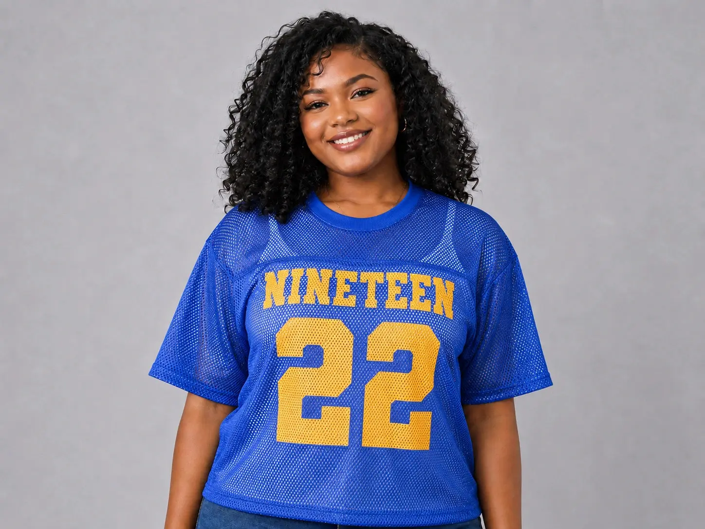 Sigma Gamma Rho Mesh Jersey, Royal Blue and Gold Boxy Sorority Shirt, 1922 Legacy Tee