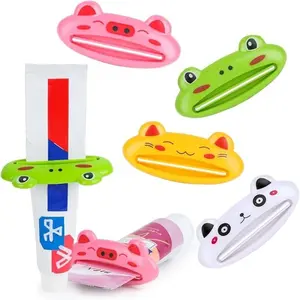 Cute Toothpaste Dispenser, 4PCS Cartoon Animal Tooth Paste Tube Squeezer Roller Toothpaste Facial Cleanser Creams