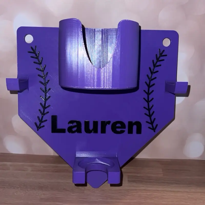 3D Printed Baseball Fence Organizer | Dugout Gear Holder for Bat, Glove, Hat & Water Bottle | Custom Player Name Available