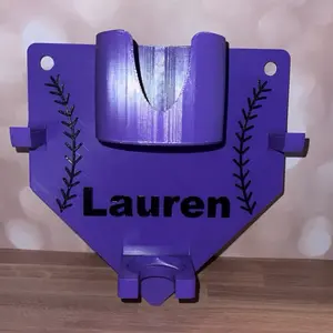 3D Printed Baseball Fence Organizer | Dugout Gear Holder for Bat, Glove, Hat & Water Bottle | Custom Player Name Available