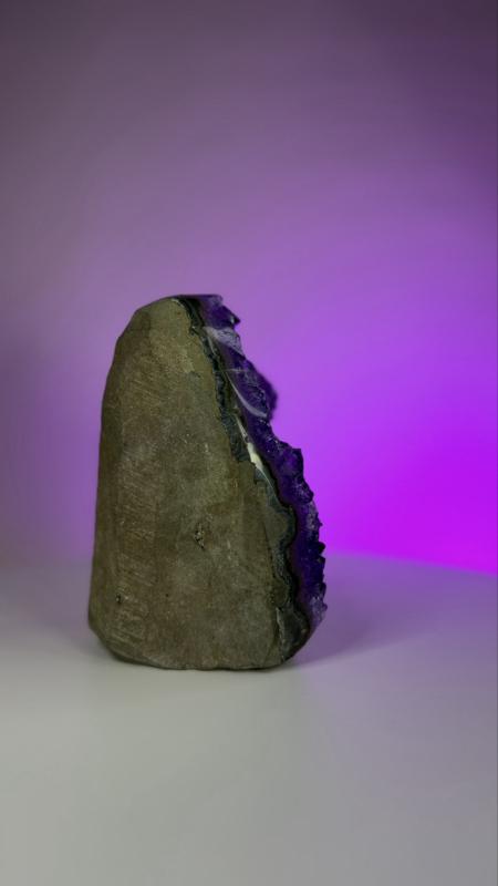 Natural 1kg+ Brazilian Amethyst Geode Cluster - Self-Standing Deep Purple Quartz Specimen (5") crystals for sale