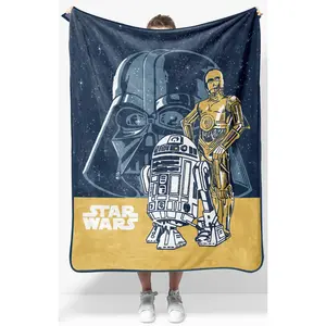Jay Franco Star Wars Vintage Droid Poster Plush Throw Blanket