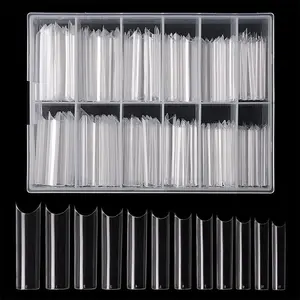 Extra-Long C-Curve Nail Tips (Half Cover), Extra-Long Straight Square Tips Extra-Long C-Curve Nail Tips (Half Cover), Extra-Long Straight Square Tips