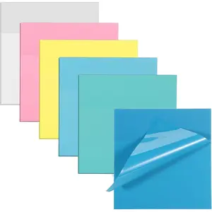 400 Sheets Transparent Sticky Notes, 3 x 3 Inch Colorful See Through Sticky Notes Self-Adhesive Translucent Note Clear  Stickys Note Pads for Reading Writing Office School (8 Pads)