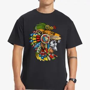 Aztec Jaguar Warrior Mayan Culture Heritage Design T Shirt Sweatshirt Hoodie Unisex Casual Streetwear Trendy Top for Men for Women