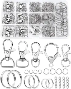 325PCS Keychain Making Kit - Keychain Clip with Key Ring, Lobster Claw Clasp, Swivel Snap Hook, Jumprings & Extender Chain for Crafts, DIY Projects & Purse Making Supplies