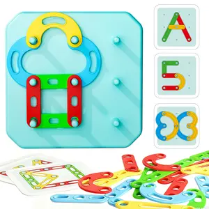 DIY Puzzle Ring Pillar Toy Set, Children's Education and Learning With Color and Shape Cognition, Interlocking Columns for Spatial Thinking & Creativity - Puzzle Play for Gift