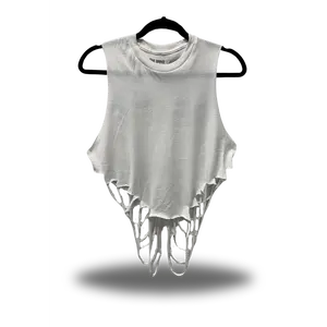 ROAD RASH WHITE CROP TANK TOP - 2.0