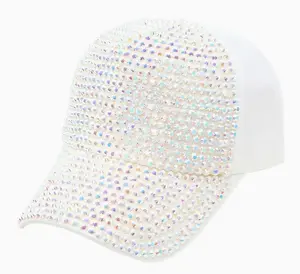 ANGEL NUMBERS GLITTER HAT (White/White Rhinestones)