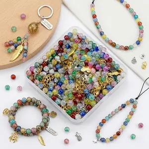 Random Alloy Charm & Mixed Beads - Vibrant Golden Pendant Charms with Assorted Colors, Intricate Designs for DIY Jewelry Making, Unique Fashion Accessories, Craft Bead Supplies | Assorted Bead Shapes | Mixed Color Beads, Beads for Jewelry Making