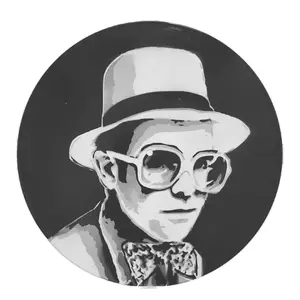 Elton 12" x 12" Vinyl Record Painting