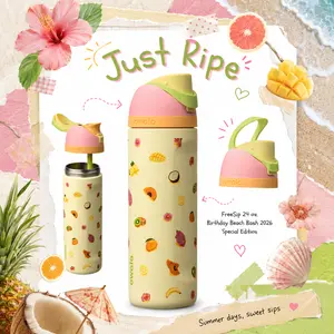 Owala Just Ripe Fruit Cup Bottle – 24 oz FreeSip Straw Lid Water Bottle for Summer Travel