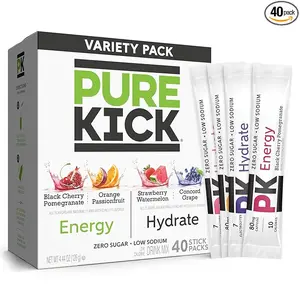 Pure Kick Forza Fuel Limited Edition Energy, Blood Orange Energy & Sonic Limeade Hydration Drink Mix – 3 / 6ct Boxes - 18 Total Packets