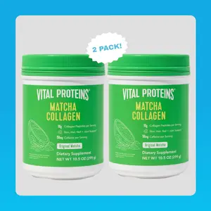 Vital Proteins Matcha Collagen 2 Pack - Peptides Powder Supplement | 10.5 oz, Original Flavored