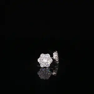 Dazzling Diamond Flower Cluster Stud Earrings | 1.4ct VVS | 9mm