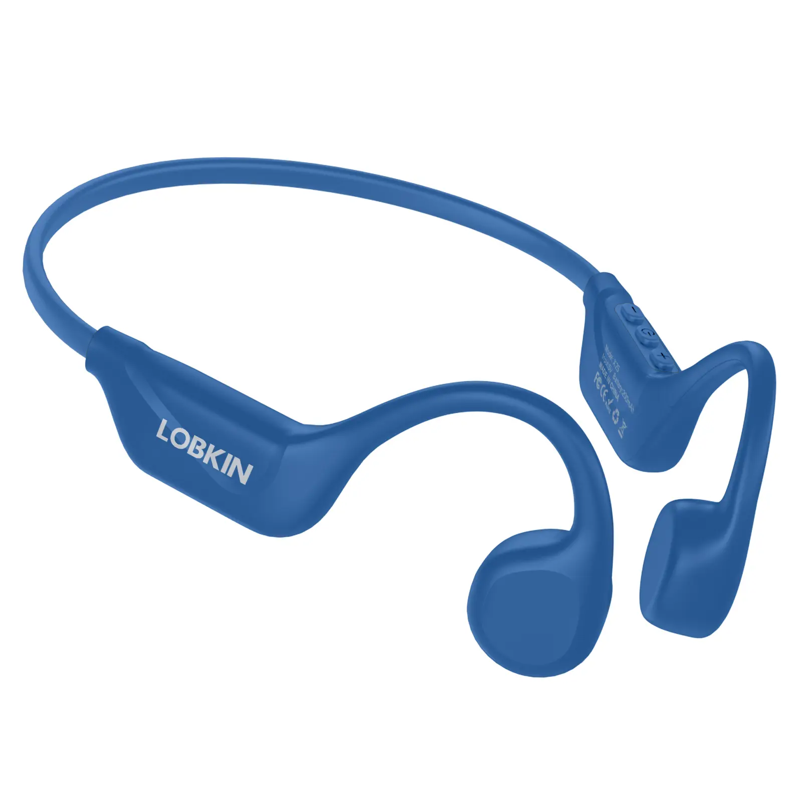 LOBKIN Bone Conduction Headset, Bluetooth 5.4 Wireless Open Ear Headphones with Mic, Silicone Durable IPX5 Waterproof Earbuds, 10H Playtime, Fast Charging Stable Connection for Cycling, Running
