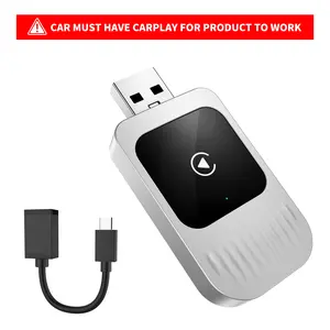 Gumosh Wireless CarPlay Adapter for iPhone 2026 Wireless Apple CarPlay Adapter Mini Size with Cable USB & USB-C/Type-C Plug and Play Stable Connection and No Delay