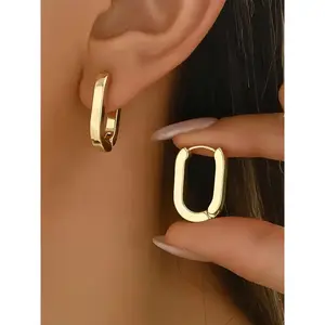 Hypoallergenic Stainless Steel Golden Earrings Anti-Fading Comfortable Versatile Design Elegant Jewelry Gift for Women