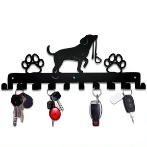 High end and high-quality,Cute Dog Metal Wall Hanging Storage Rack With Hooks, Durable Coat Holder For Keys, Hats,Home Decor,Hook for Wall, Iron Art, Coat Hanger. Organiser Decoration