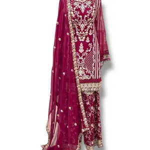 Aghanoor Gharara - Pakistani outfit Gharara 3 pc set. Available in 5 colors. Womenswear.