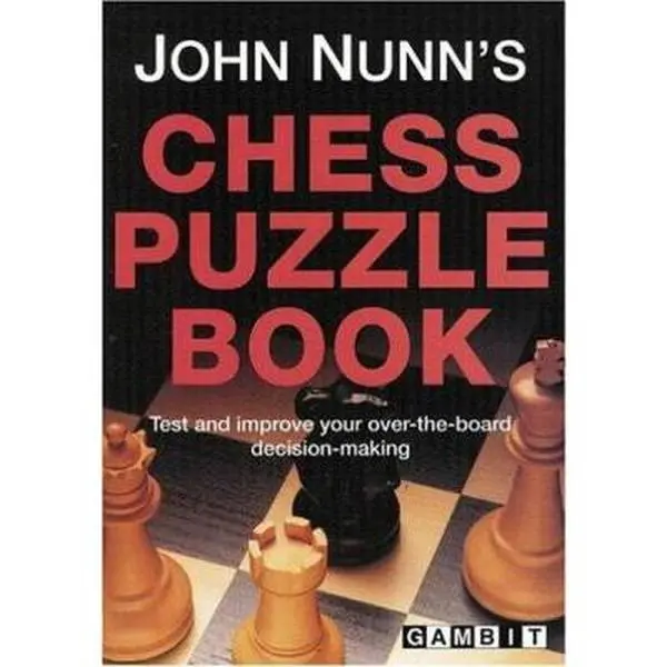 Used Good "John Nunn's Chess Puzzle Book" - Soft Cover, 0.6 lbs English Literature Book, Helps Test and Improve Decision-Making