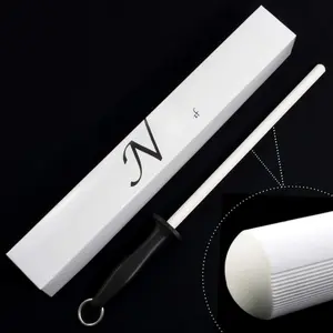 Professional 11.5 Inch Ceramic Honing Rod Has 2 Grit Options, a Firm-Grip Handle, Hanging Ring, and  Ceramic.  Sharpening Rods are  for s! (White, 1000/2000 Grit)