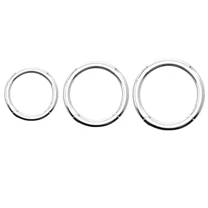 Set of 3 ASTM F-136 Implant Grade Titanium Hinged Segment Clicker Rings