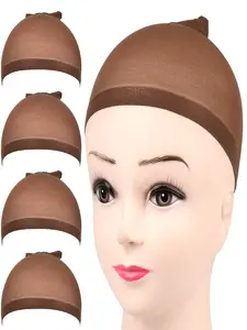 Women's Lace Front Wig Cap Set, 2bag (4 pcs) Non-Slip & Breathable Design, Ultra-Thin Stretchy Material, Dark