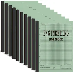 Motiskyy Engineering Notebook 120 Pages Grid Format 8.5" x 11" Paperback Graph Paper Composition Notebook Graph Notepads For Engineer Teacher Architect Designer Scientist(Green,10 Pcs)