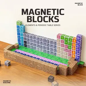260pcs Magnetic Building Blocks | Age 3+ STEM Montessori Sensory Toys | Periodic Table Theme Magnetic Cubes Construction Set for Spatial Awareness | Birthday Christmas Gift for Boys Girls