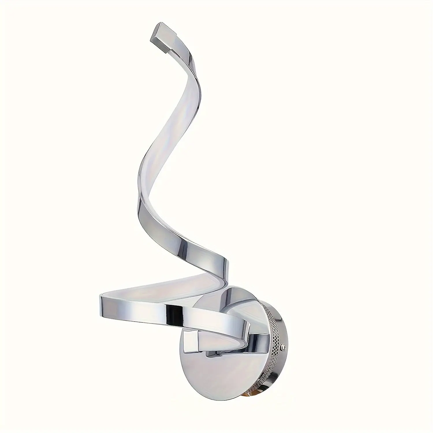 20w LED Wall Light, Spiral Design, Daylight & Warm, Decorative Bedside Lamp, Silver Color, for Stairs, Living Room, Bedroom, Hallway, Decor Lighting