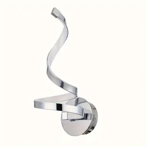20w LED Wall Light, Spiral Design, Daylight & Warm, Decorative Bedside Lamp, Silver Color, for Stairs, Living Room, Bedroom, Hallway