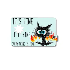 4 pack of It's fine, I'm fine, Everything is fine Crazy Cat Credit Card Skin, Debit Card Skin Credit Card Skin Custom Credit Card Stickers Skin Card Cover Sticker Credit Card Covers Skin, Debit Card Sticker Cover