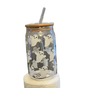 Ghost glass can drinkware