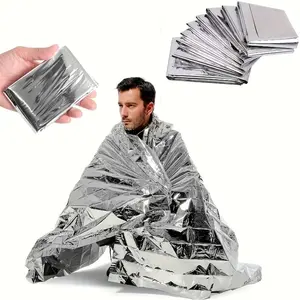 Emergency Blanket 3-Pack Emergency Survival Blanket Survival Gear & Camping Supplies Thermal Blankets Reusable Mylar Blanket Space Blankets Emergency Supplies Car Emergency Bug Out Bag Foil