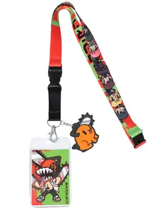 Chainsaw Man Keychain Manga Anime ID Badge Holder Lanyard w/ Pochita Rubber Pendant