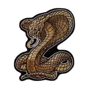 Cobra Snake Embroidered Patch (Iron on Sew on - 4.0 X 3.0 MS7)