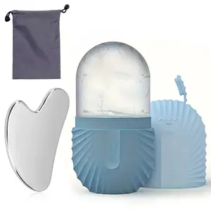 Ice Face Roller, Face Lifting Roller & Stainless Steel Gua Sha Tool Set with Storage Bag, 2 Counts Reusable Face Care Tool, Beauty Set for Spring, Skin Care Products