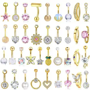 Belly Button Rings for Women Hypoallergenic Stainless Steel Belly Ring Navel Piercing Body Jewelry