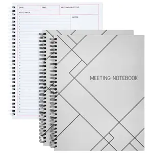 2 Pack Meeting Notebooks for Work, Spiral-Bound Daily Planner for Project Management, Office, Business, Note Taking, Organizer (160 Pages, 8.5 x 11 In)