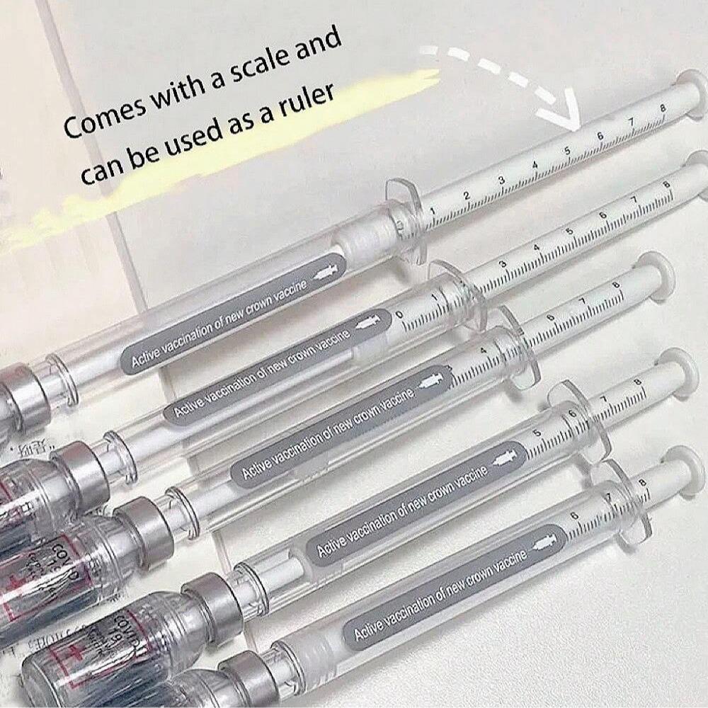 Creative Syringe-Shaped Gel Pen, 3 Counts Portable 0.5mm Multi-purpose Writing Pen, Modern Funny Writing Pen, Unique Pens for Students Office Workers, Writing Markers Supplies, Office Stationery & Supplies