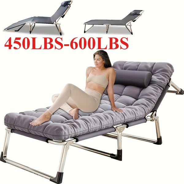 Heavy Duty Folding Bed with Mattress – Portable Guest Bed 450–600 lbs Capacity, Foldable Space Saving Design, Comfortable Sleeping Cot 8–10 ft